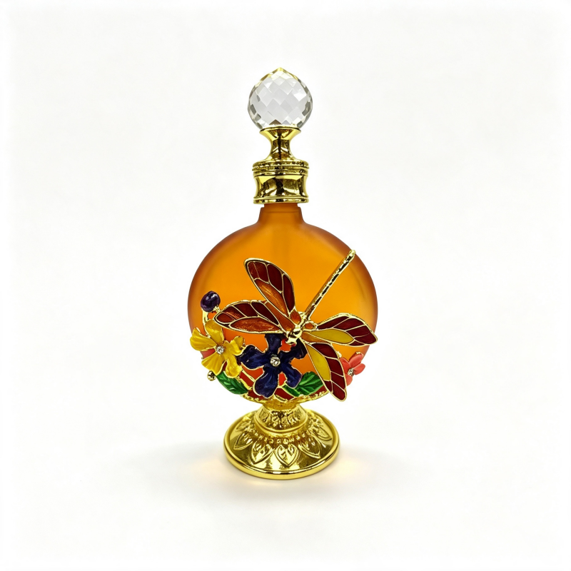 4pcs Crystal Perfume Essential Oil Bottle 30ml D9342 4pcs كريستال عطر زجاجة الزيوت الأساسية 30 مل D9342