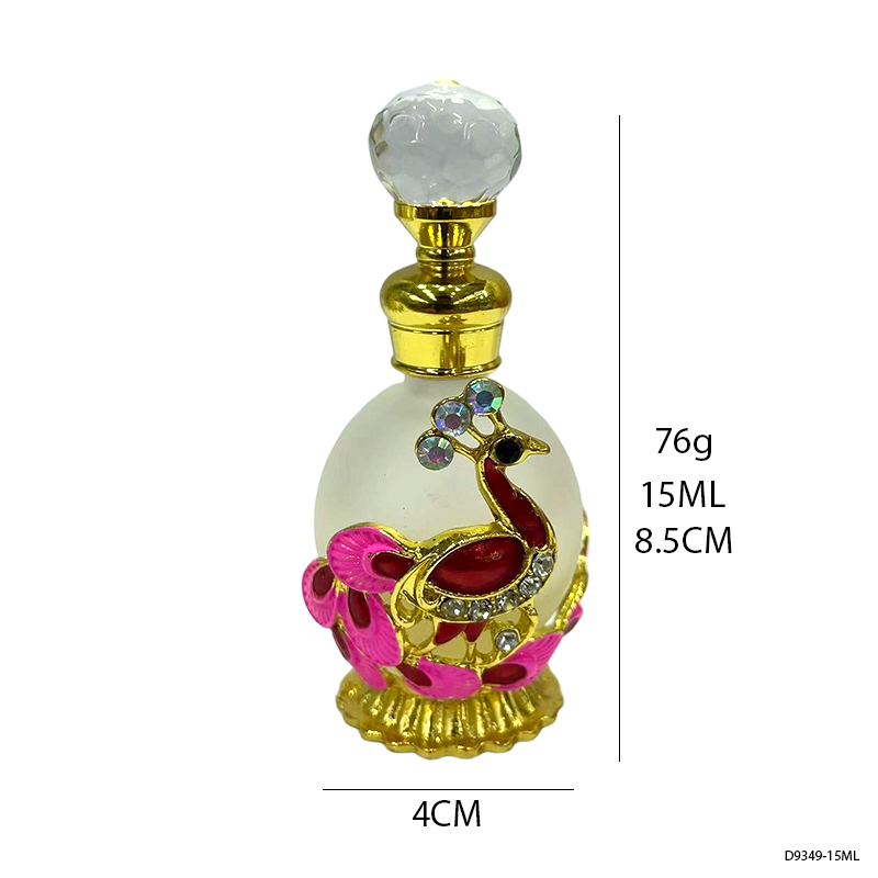 4pcs Crystal Perfume Essential Oil Bottle 15ml D9349 4pcs كريستال عطر زجاجة الزيوت الأساسية 15 مل D9349