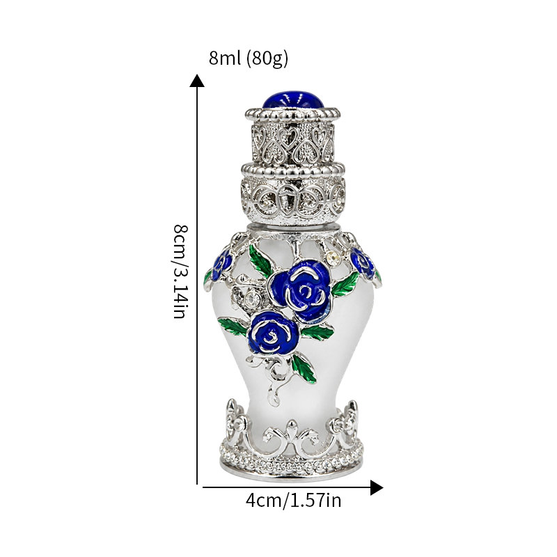 4pcs Crystal Perfume Essential Oil Bottle 8ml D9363 4pcs كريستال عطر زجاجة الزيوت الأساسية 8 مل D9363