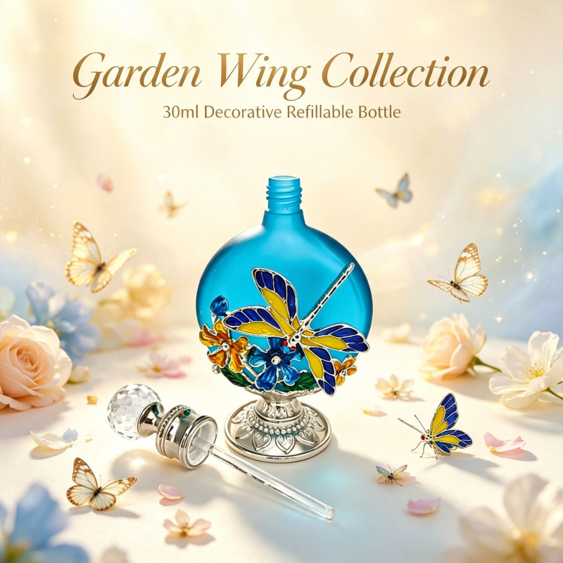 4pcs Crystal Perfume Essential Oil Bottle 30ml D9342 4pcs كريستال عطر زجاجة الزيوت الأساسية 30 مل D9342