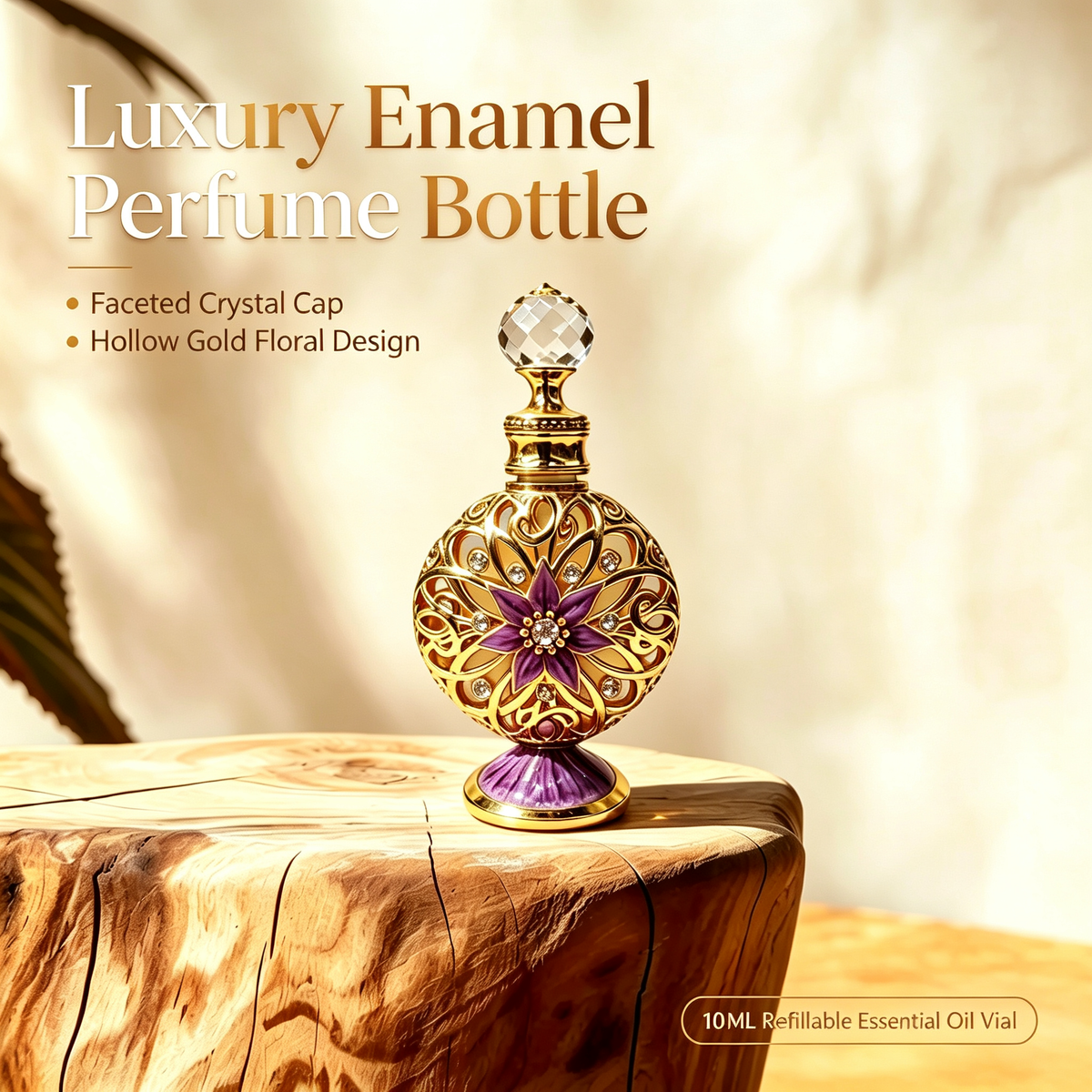 4pcs Crystal Perfume Essential Oil Bottle 10ml D9350 4pcs كريستال عطر زجاجة الزيوت العطرية 10 مل D9350