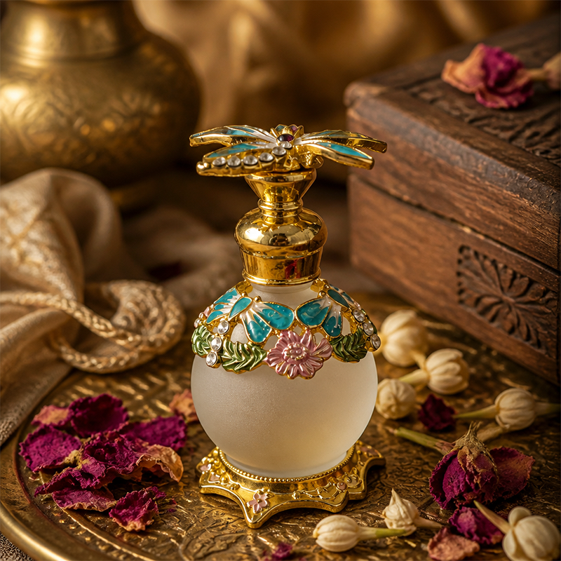 4pcs Crystal Perfume Essential Oil Bottle 15ml D9307 4pcs كريستال عطر زجاجة الزيوت الأساسية 15 مل D9307