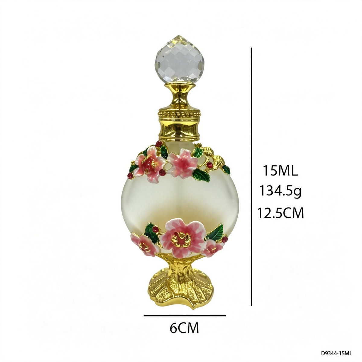 4pcs Crystal Perfume Essential Oil Bottle 15ml D9344 4pcs كريستال عطر زجاجة الزيوت الأساسية 15 مل D9344