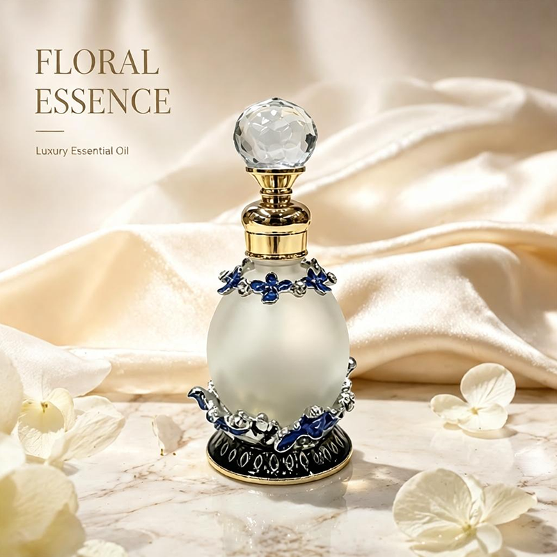 4pcs Crystal Perfume Essential Oil Bottle 15ml D9340 4pcs كريستال عطر زجاجة الزيوت الأساسية 15 مل D9340