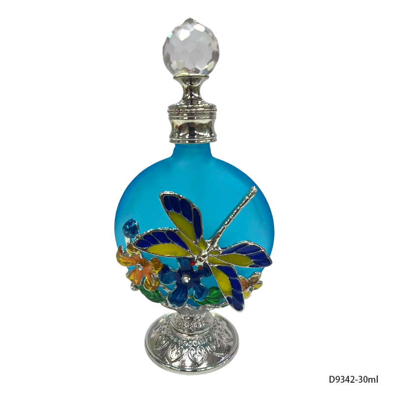 1pcs Crystal Perfume Essential Oil Bottle 30ml 4colors D9342 1pcs كريستال عطر زجاجة الزيوت الأساسية 30ml لون D9342