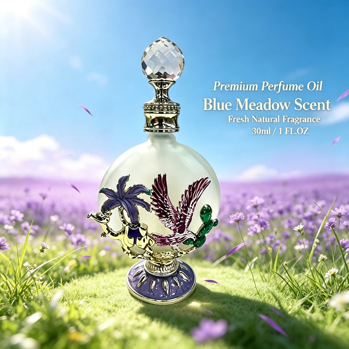 4pcs Crystal Perfume Essential Oil Bottle 30ml D9360 4pcs كريستال عطر زجاجة الزيوت الأساسية 30 مل D9360
