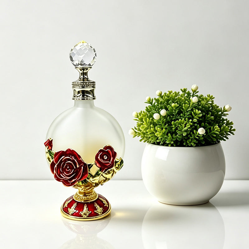 4pcs Crystal Perfume Essential Oil Bottle 30ml D9328 4pcs كريستال عطر زجاجة الزيوت الأساسية 30 مل D9328