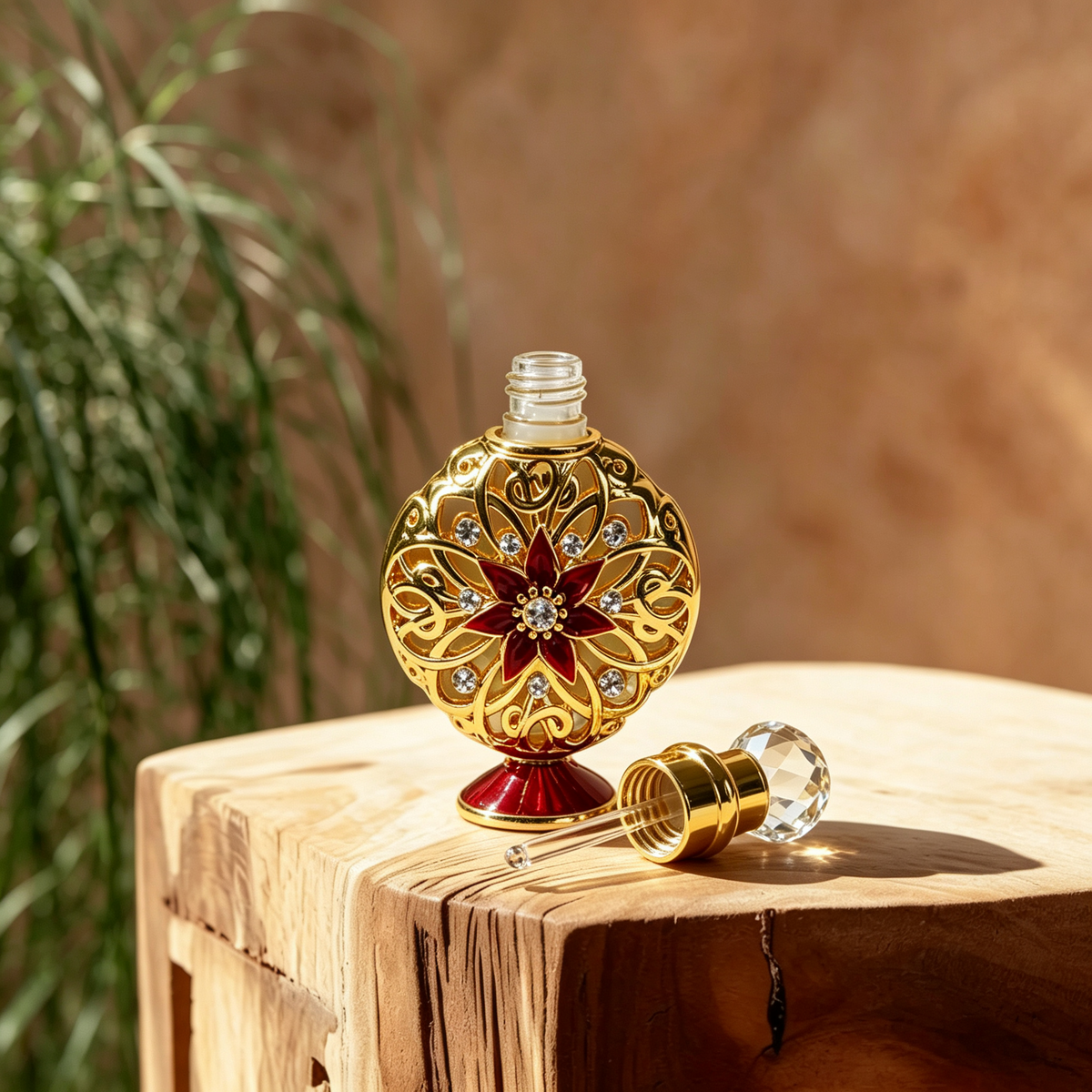 4pcs Crystal Perfume Essential Oil Bottle 10ml D9350 4pcs كريستال عطر زجاجة الزيوت العطرية 10 مل D9350