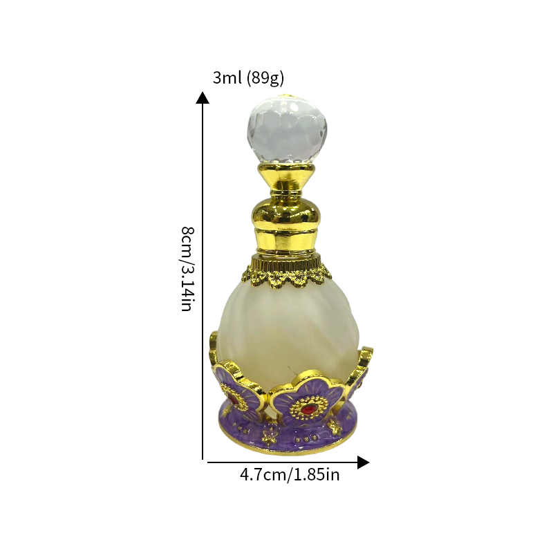 4pcs Crystal Perfume Essential Oil Bottle 15ml D9339 4pcs كريستال عطر زجاجة الزيوت الأساسية 15 مل D9339