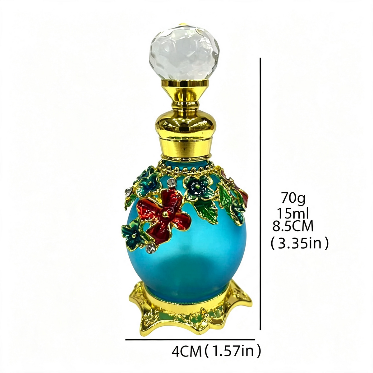 4pcs Crystal Perfume Essential Oil Bottle 15ml D9357 4pcs كريستال عطر زجاجة الزيوت الأساسية 15 مل D9357