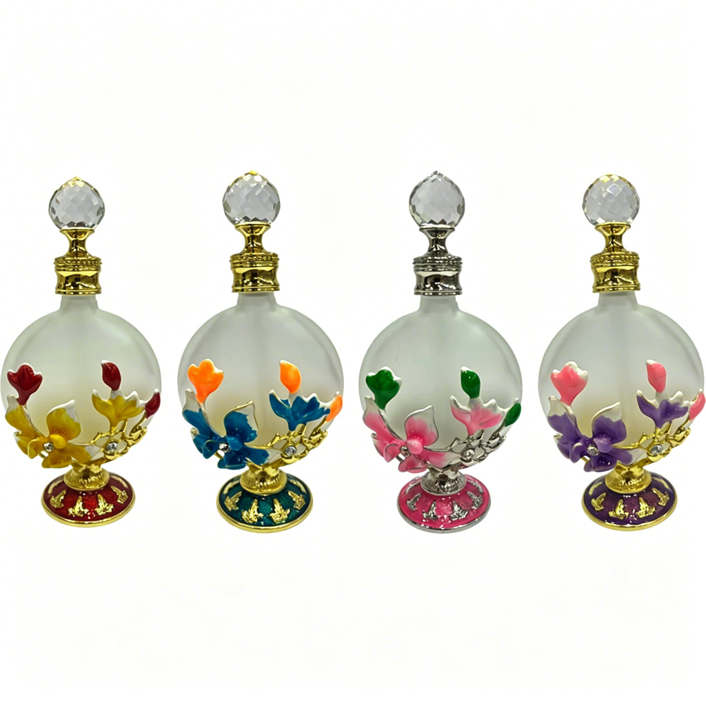 4pcs Crystal Perfume Essential Oil Bottle 30ml D9343 4pcs كريستال عطر زجاجة الزيوت الأساسية 30 مل D9343