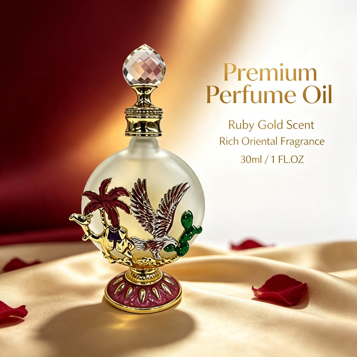 4pcs Crystal Perfume Essential Oil Bottle 30ml D9360 4pcs كريستال عطر زجاجة الزيوت الأساسية 30 مل D9360