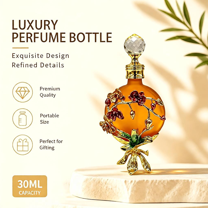4pcs Crystal Perfume Essential Oil Bottle 30ml D9318 4pcs كريستال عطر زجاجة الزيوت الأساسية 30 مل D9318