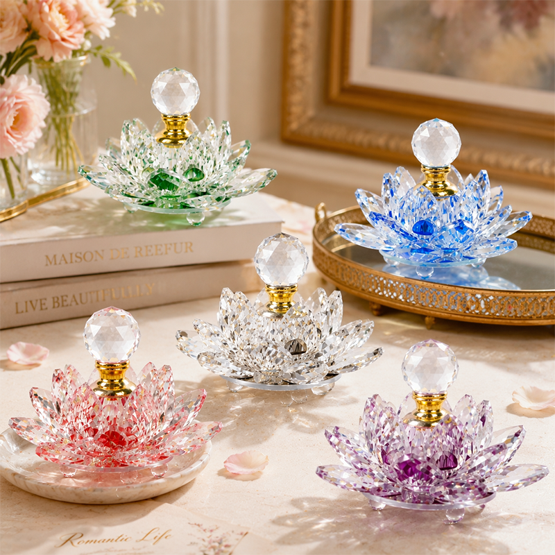 1pcs Crystal Perfume Essential Oil Bottle 12ml 5colors LIANHUA-20 1pcs عطر الكريستال زجاجة من الزيوت العطرية 12 مل لون اللوتس - 20