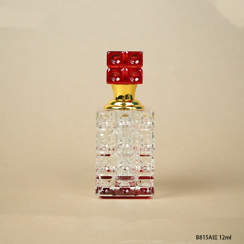 1pcs Crystal Perfume Essential Oil Bottle 12ml B815A-RED 1pcs زجاجة الزيوت العطر الكريستال 12 مل B815A- أحمر