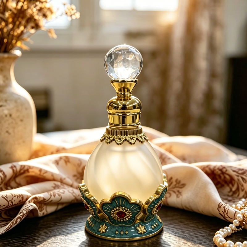 4pcs Crystal Perfume Essential Oil Bottle 15ml D9339 4pcs كريستال عطر زجاجة الزيوت الأساسية 15 مل D9339