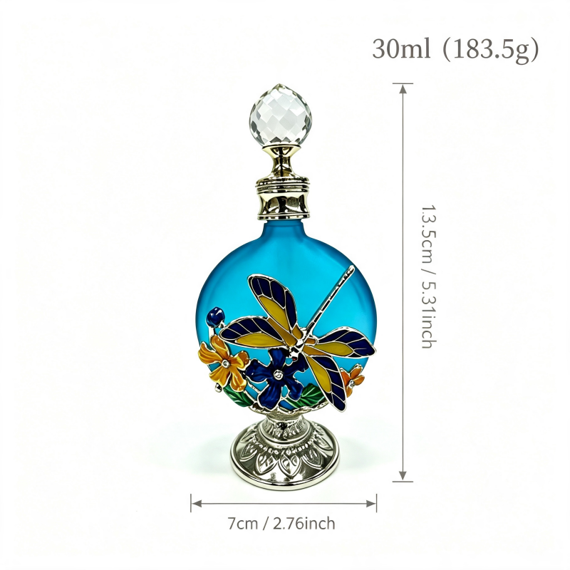 4pcs Crystal Perfume Essential Oil Bottle 30ml D9342 4pcs كريستال عطر زجاجة الزيوت الأساسية 30 مل D9342
