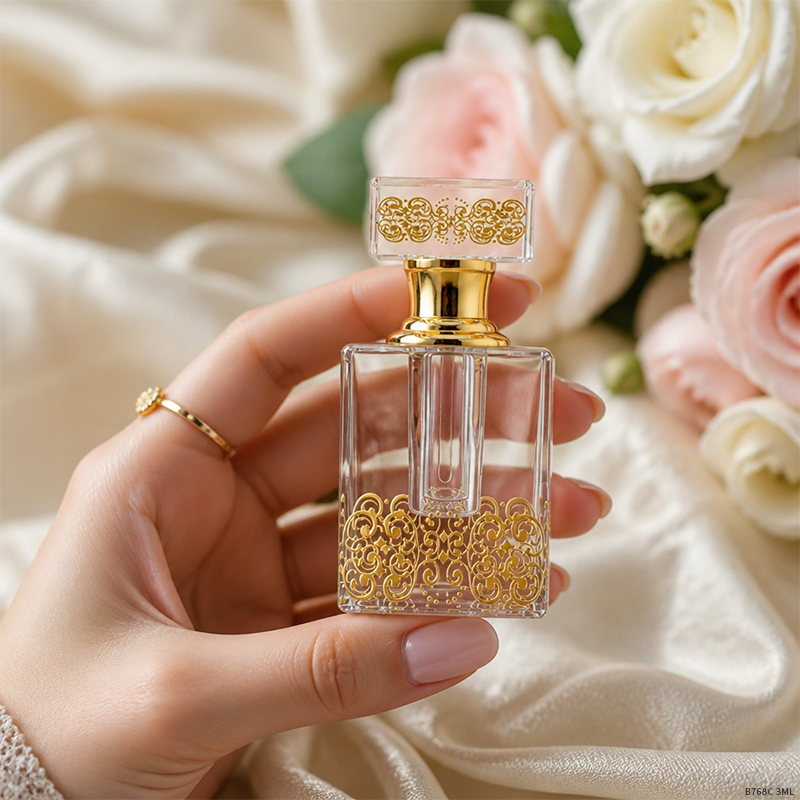 1pcs Crystal Perfume Essential Oil Bottle 3ml B768C زجاجة زيت كريستالية فارغة بسعة 3 مل، زجاجة عطور زيتية فارغة، زجاجة عطر زيتية قابلة لإعادة التعبئة، زجاجة زيت بسعة 3 مل.