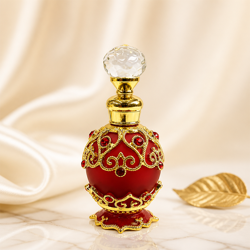 1pcs Crystal Perfume Essential Oil Bottle 15ml 4colors D9252 1pcs زجاجة الزيوت العطر الكريستال 15 مل اللون D9252