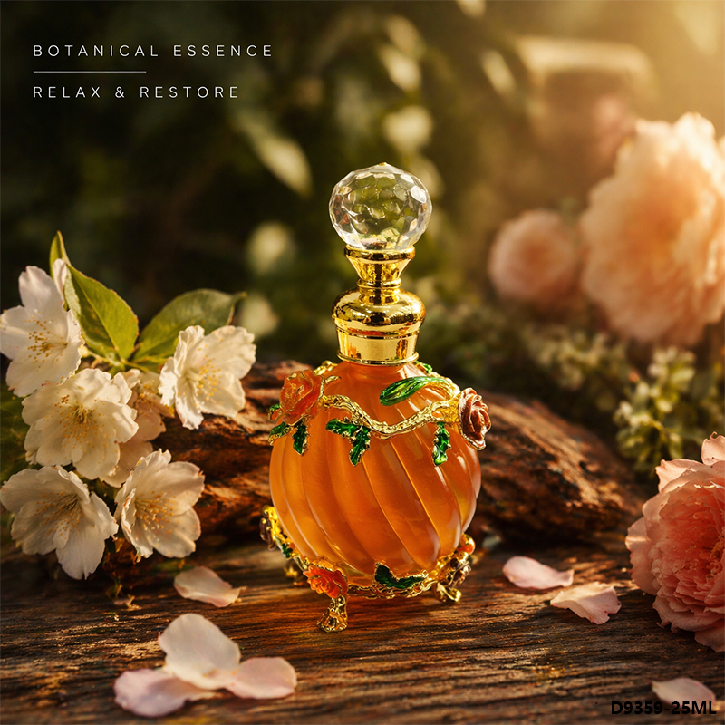 1pcs Crystal Perfume Essential Oil Bottle 25ml 4colors D9359 1pcs زجاجة النفط العطر الكريستال 25 مل اللون D9359