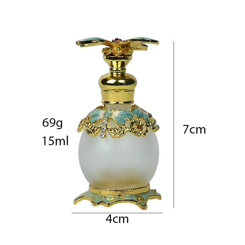 4pcs Crystal Perfume Essential Oil Bottle 15ml D9307 4pcs كريستال عطر زجاجة الزيوت الأساسية 15 مل D9307