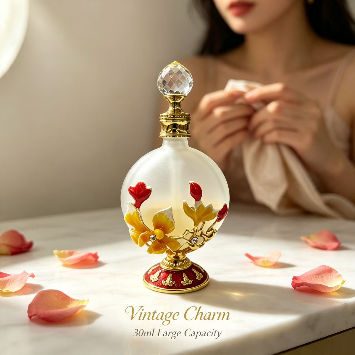 4pcs Crystal Perfume Essential Oil Bottle 30ml D9343 4pcs كريستال عطر زجاجة الزيوت الأساسية 30 مل D9343