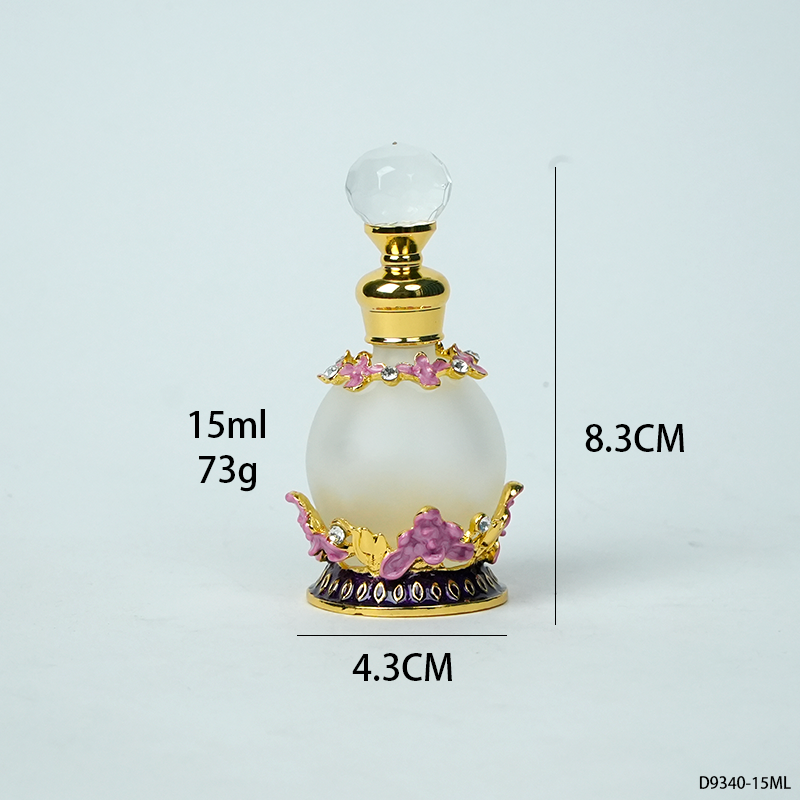 4pcs Crystal Perfume Essential Oil Bottle 15ml D9340 4pcs كريستال عطر زجاجة الزيوت الأساسية 15 مل D9340