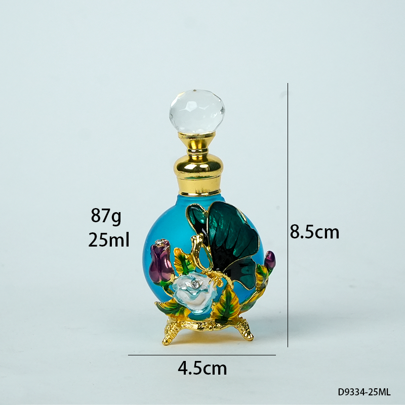 1pcs Crystal Perfume Essential Oil Bottle 25ml 4colors D9334 1pcs زجاجة الزيوت العطر الكريستال 25ml اللون D9334