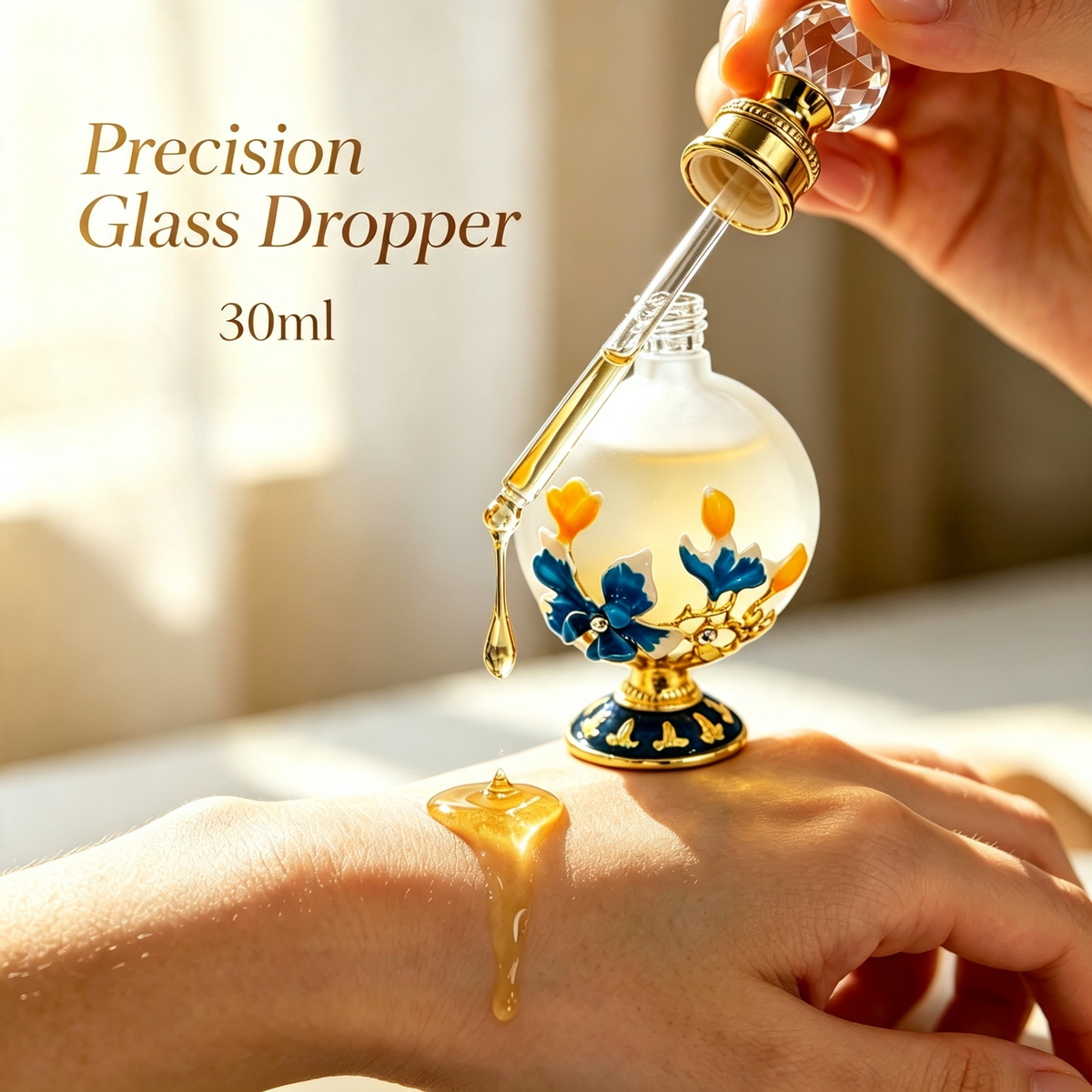 4pcs Crystal Perfume Essential Oil Bottle 30ml D9343 4pcs كريستال عطر زجاجة الزيوت الأساسية 30 مل D9343