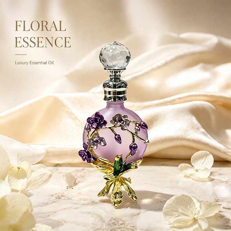 4pcs Crystal Perfume Essential Oil Bottle 30ml D9318 4pcs كريستال عطر زجاجة الزيوت الأساسية 30 مل D9318
