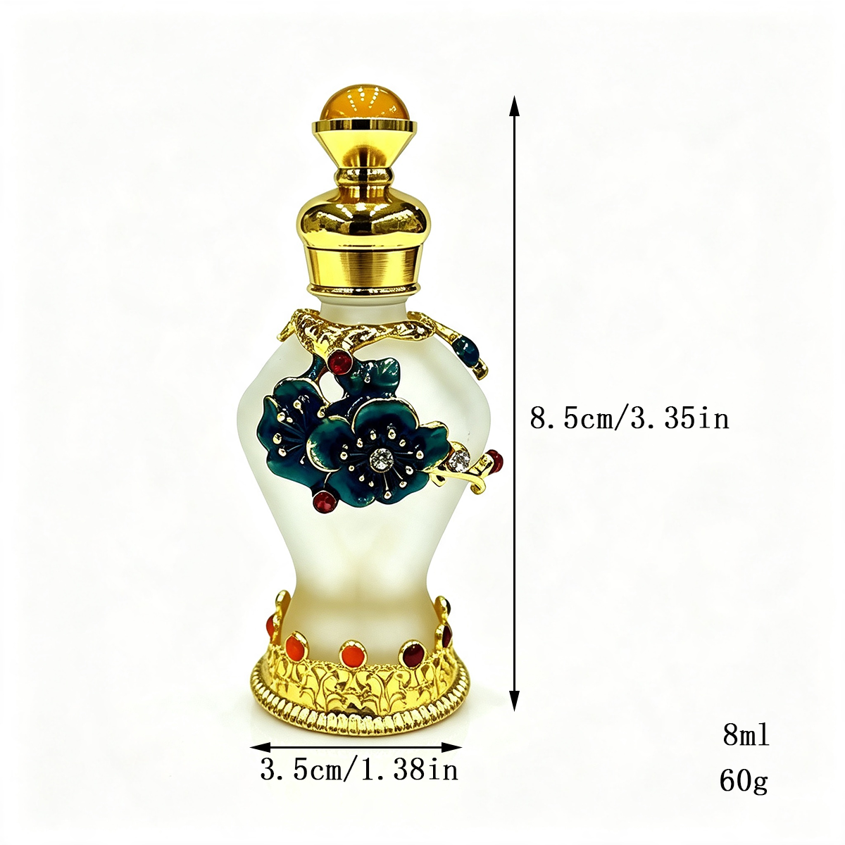 4pcs Crystal Perfume Essential Oil Bottle 8ml D9354 4pcs كريستال عطر زجاجة الزيوت الأساسية 8 مل D9354