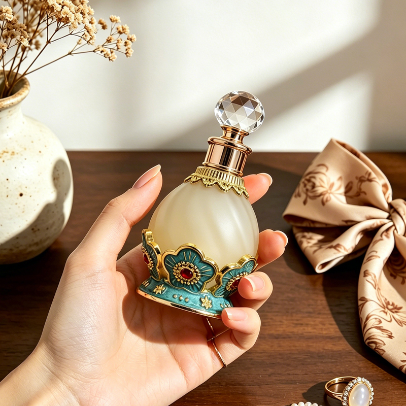 4pcs Crystal Perfume Essential Oil Bottle 15ml D9339 4pcs كريستال عطر زجاجة الزيوت الأساسية 15 مل D9339
