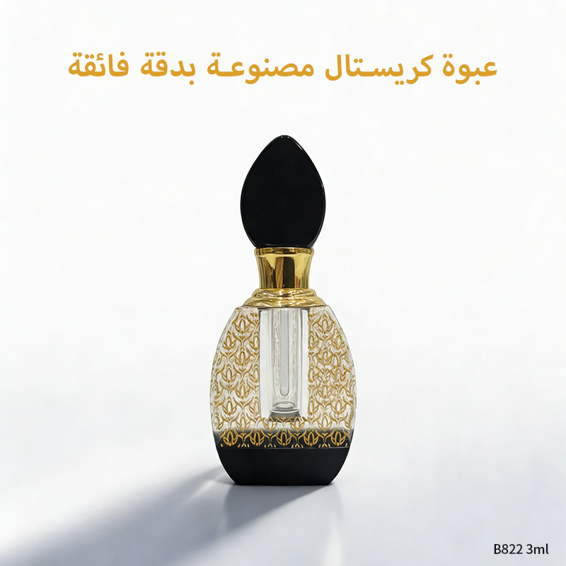 1pcs Crystal Perfume Essential Oil Bottle 3ml B822C زجاجة زيت كريستال فارغة، زجاجة عطور زيتية فارغة، زجاجة عطر فارغة قابلة لإعادة الملء من الزيت العطري، زجاجة زيت 3 مل