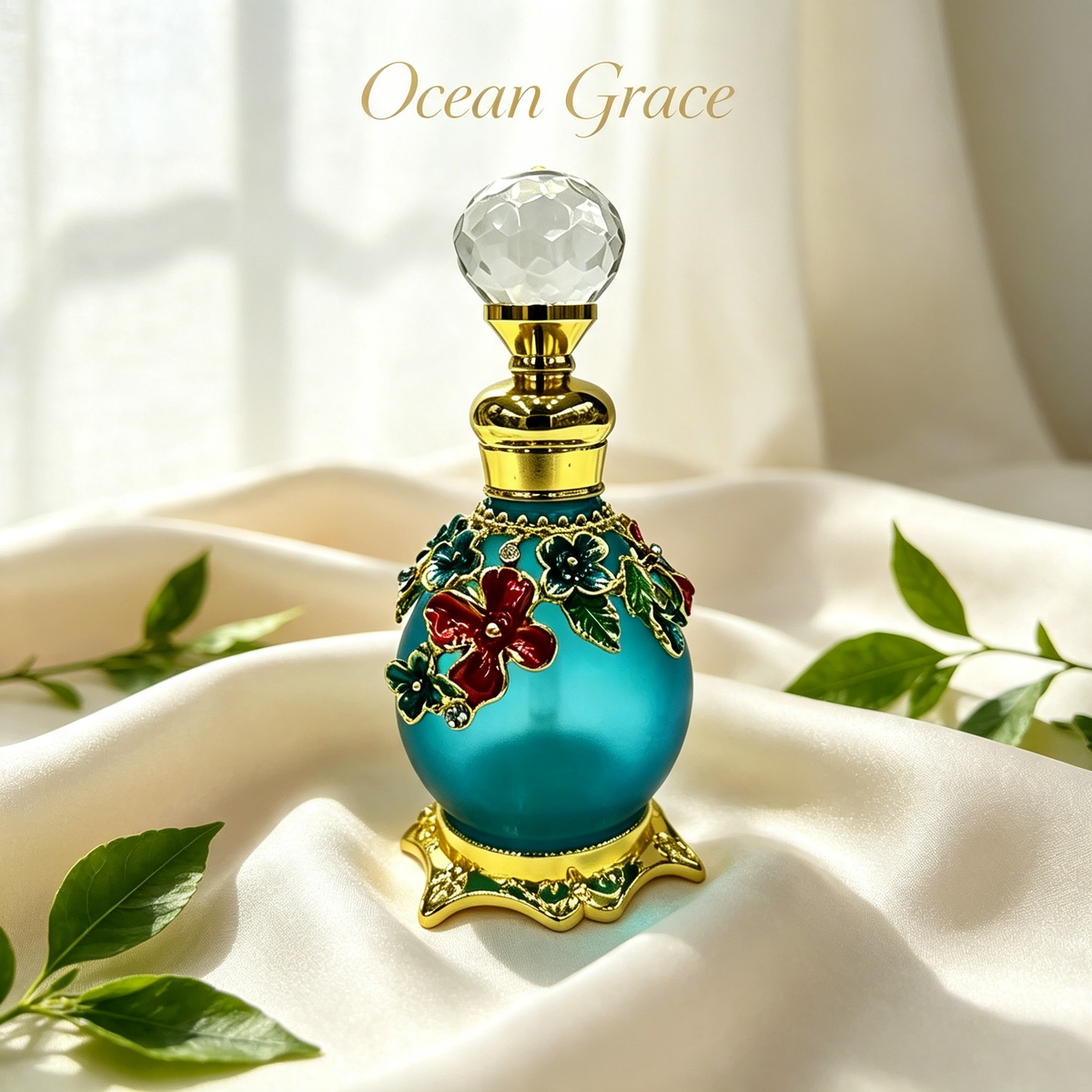 4pcs Crystal Perfume Essential Oil Bottle 15ml D9357 4pcs كريستال عطر زجاجة الزيوت الأساسية 15 مل D9357
