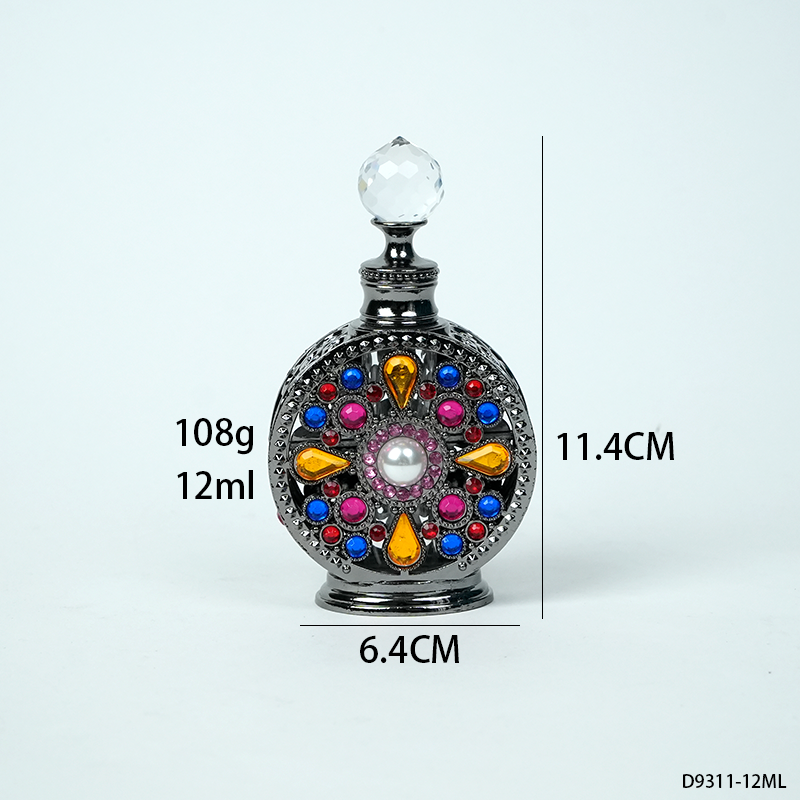 4pcs Crystal Perfume Essential Oil Bottle 12ml D9311 4pcs كريستال عطر زجاجة الزيوت الأساسية 12 مل D9311