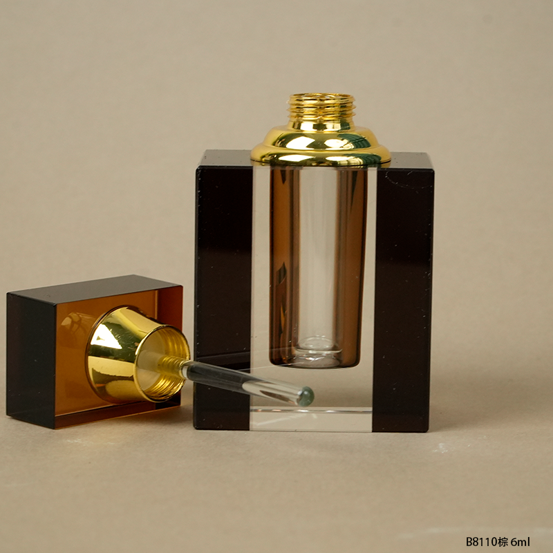 1pcs Crystal Perfume Essential Oil Bottle 6ml B811B-BROWN 1pcs كريستال عطر زجاجة الزيوت العطرية 6ml B811B- البني
