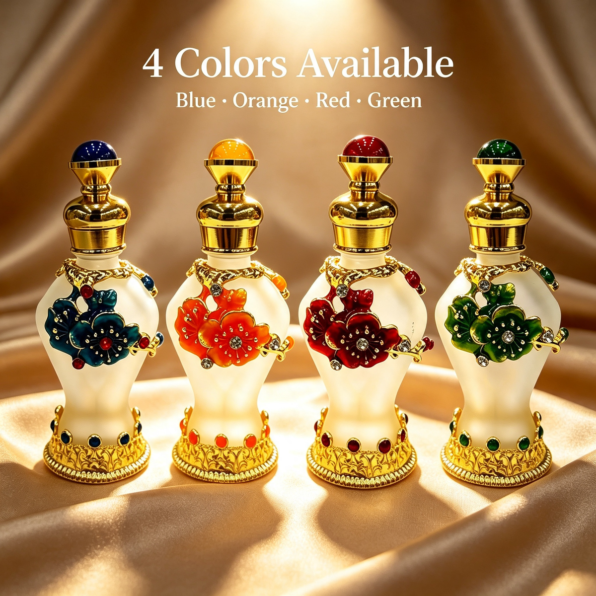 4pcs Crystal Perfume Essential Oil Bottle 8ml D9354 4pcs كريستال عطر زجاجة الزيوت الأساسية 8 مل D9354
