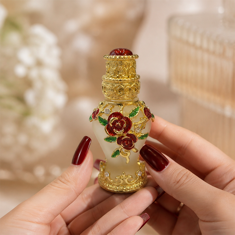 4pcs Crystal Perfume Essential Oil Bottle 8ml D9363 4pcs كريستال عطر زجاجة الزيوت الأساسية 8 مل D9363