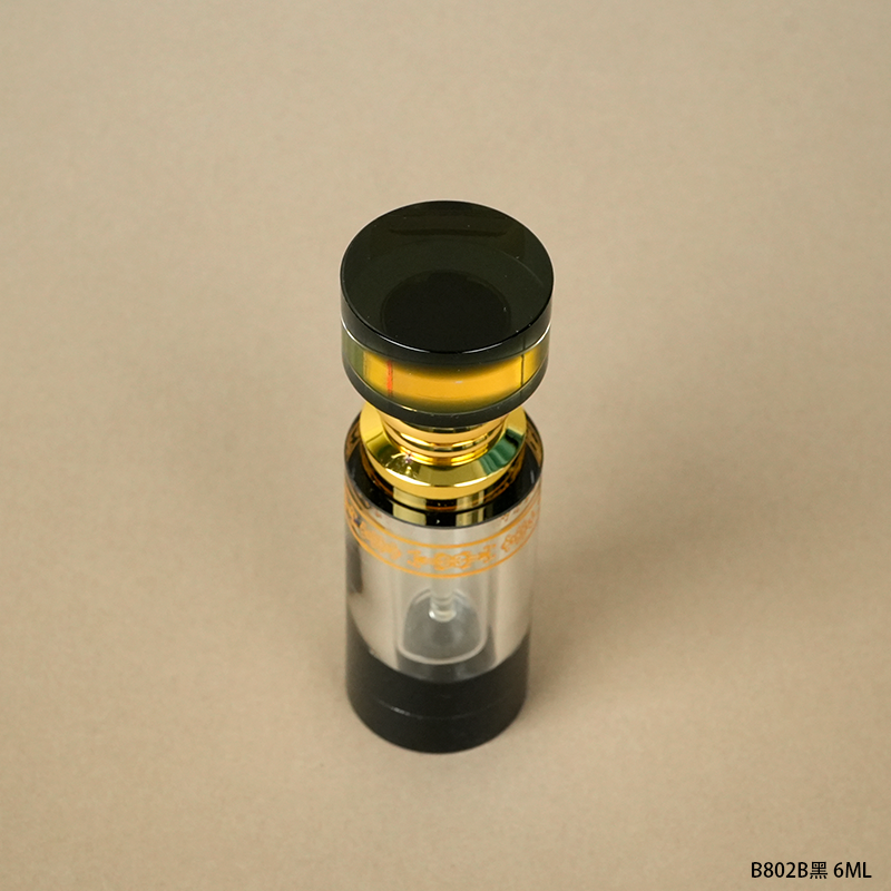 1pcs Crystal Perfume Essential Oil Bottle 6ml B802B-BLACK 1pcs كريستال عطر زجاجة الزيوت العطرية 6ml B802B- أسود