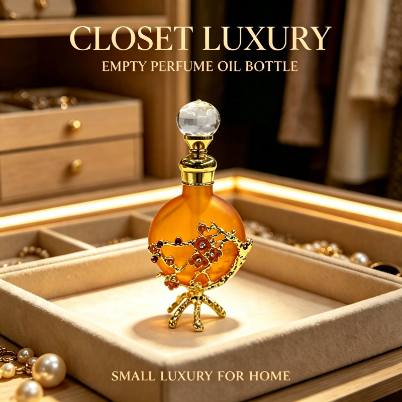 4pcs Crystal Perfume Essential Oil Bottle 10ml D9351 4pcs كريستال عطر زجاجة الزيوت العطرية 10 مل D9351