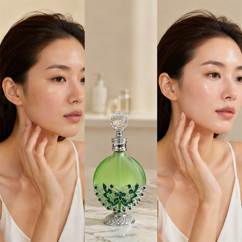 4pcs Crystal Perfume Essential Oil Bottle 30ml D9362 4pcs كريستال عطر زجاجة الزيوت الأساسية 30 مل D9362