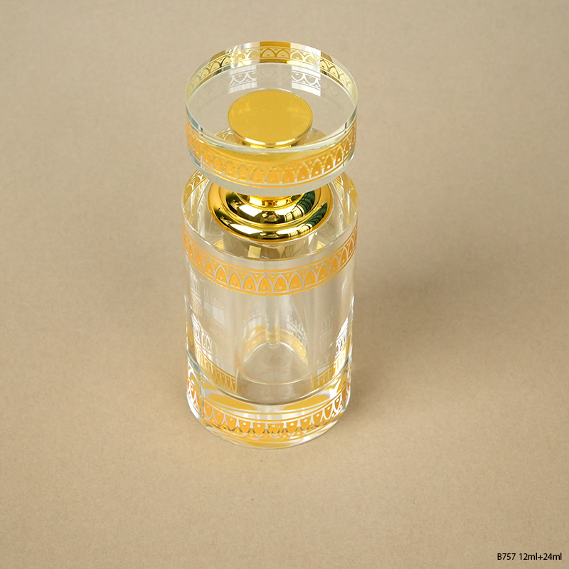 2pcs Crystal Perfume Essential Oil Bottle 24ml+12ml B757 2pcs زجاجة الزيوت العطر الكريستال 24ml + 12ml B757