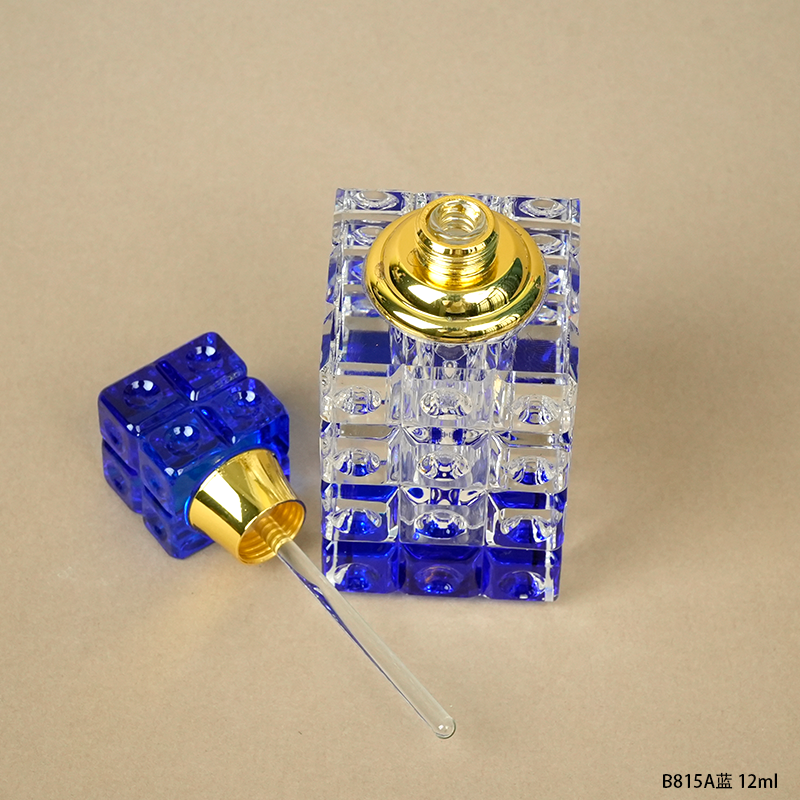 1pcs Crystal Perfume Essential Oil Bottle 12ml B815A-BLUE 1pcs زجاجة الزيوت العطر الكريستال 12 مل B815A - الأزرق