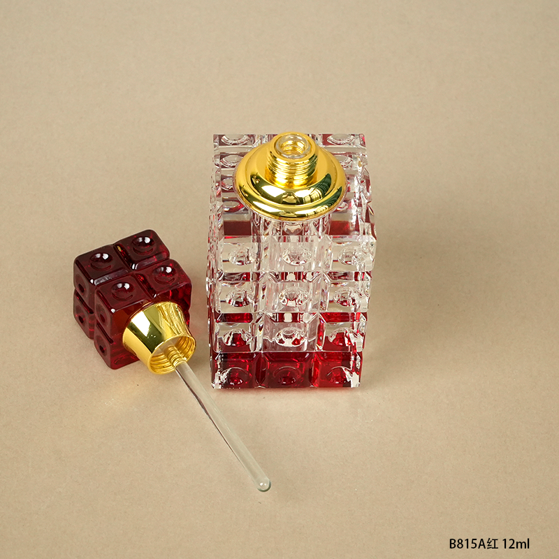 1pcs Crystal Perfume Essential Oil Bottle 12ml B815A-RED 1pcs زجاجة الزيوت العطر الكريستال 12 مل B815A- أحمر
