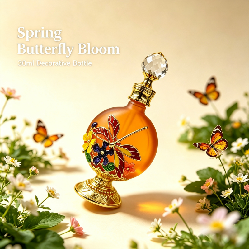 4pcs Crystal Perfume Essential Oil Bottle 30ml D9342 4pcs كريستال عطر زجاجة الزيوت الأساسية 30 مل D9342