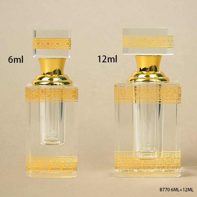 2pcs Crystal Perfume Essential Oil Bottle 6ml+12ml B770 2pcs كريستال عطر زجاجة الزيوت الأساسية 6ml + 12ml B770