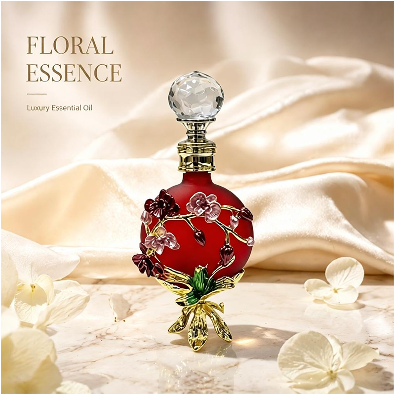 4pcs Crystal Perfume Essential Oil Bottle 30ml D9318 4pcs كريستال عطر زجاجة الزيوت الأساسية 30 مل D9318