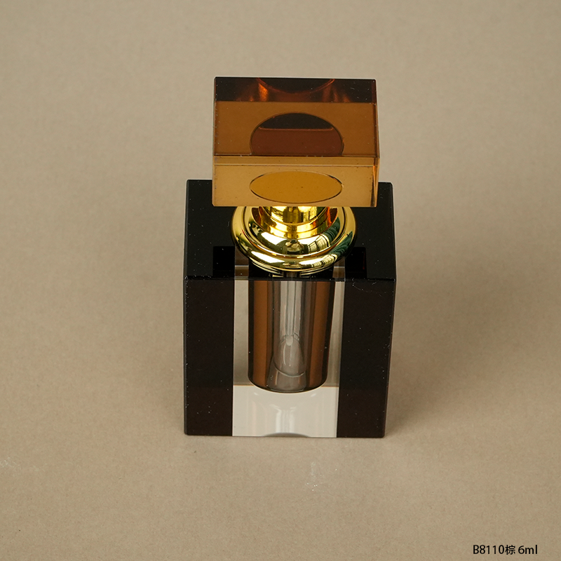 1pcs Crystal Perfume Essential Oil Bottle 6ml B811B-BROWN 1pcs كريستال عطر زجاجة الزيوت العطرية 6ml B811B- البني