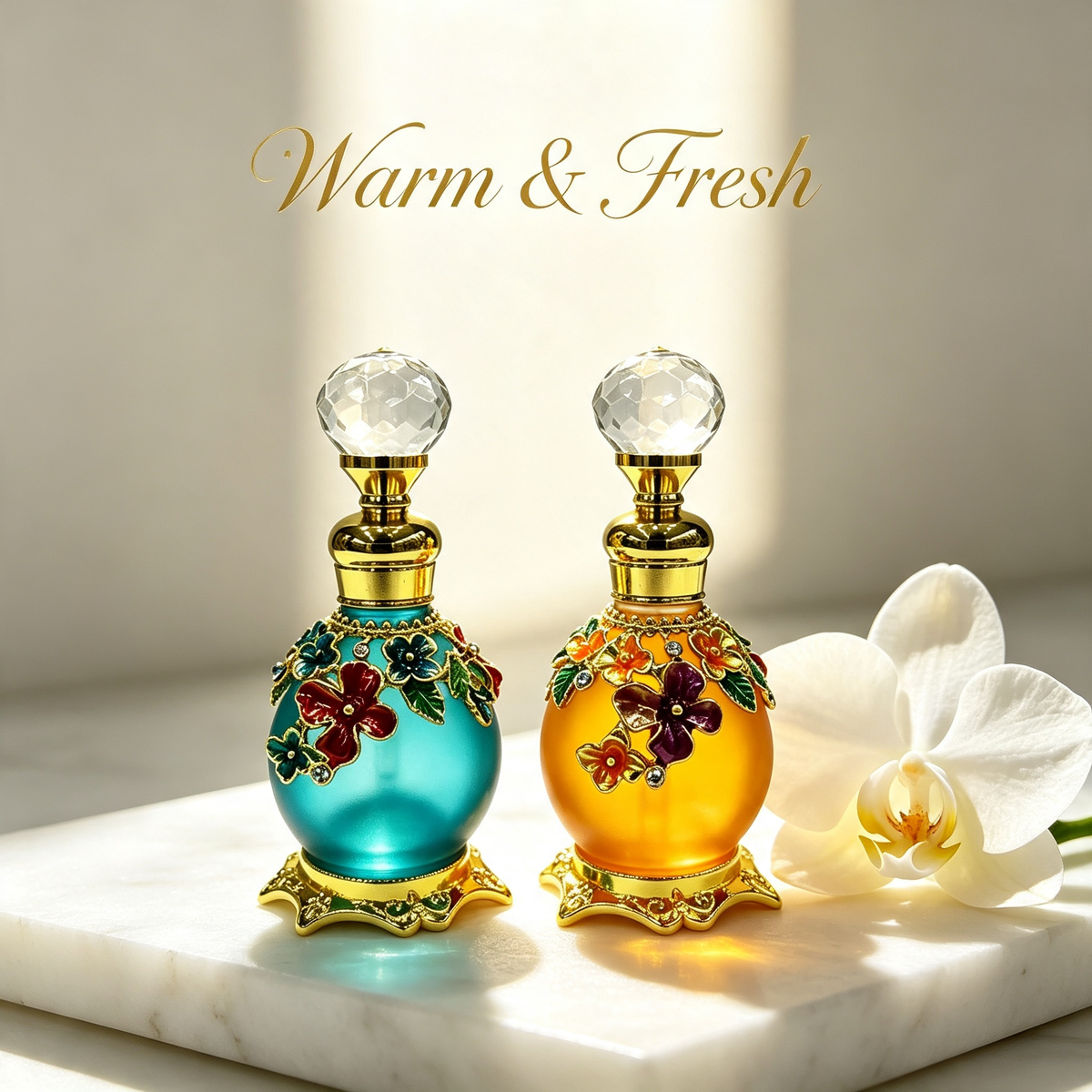 4pcs Crystal Perfume Essential Oil Bottle 15ml D9357 4pcs كريستال عطر زجاجة الزيوت الأساسية 15 مل D9357