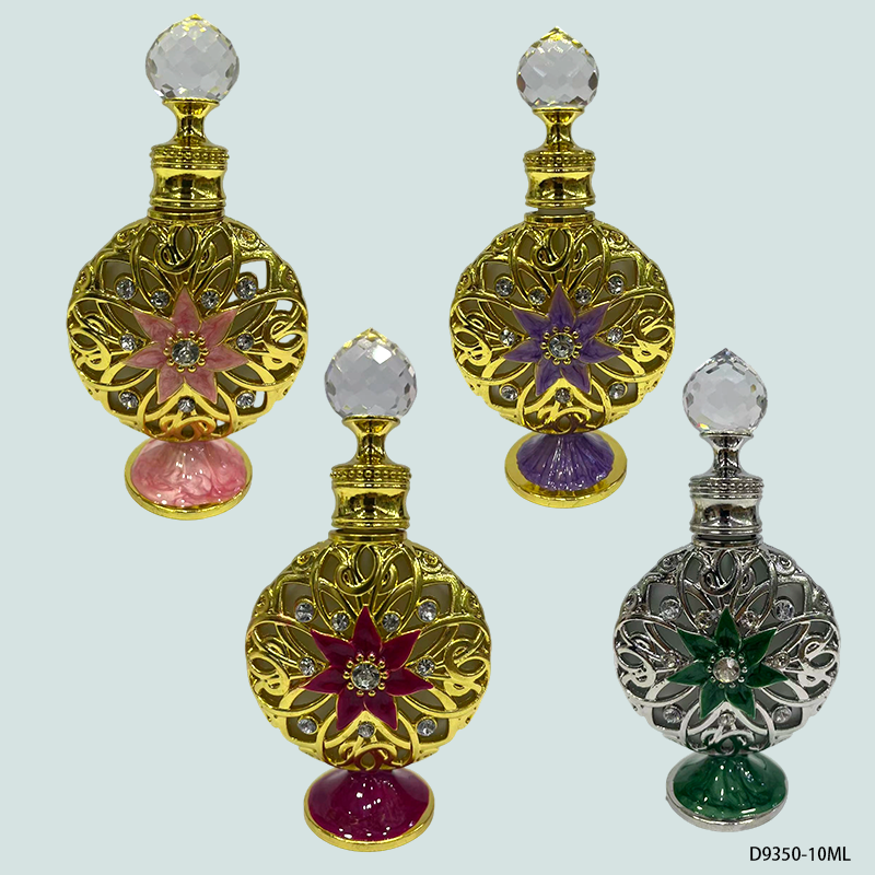 4pcs Crystal Perfume Essential Oil Bottle 10ml D9350 4pcs كريستال عطر زجاجة الزيوت العطرية 10 مل D9350